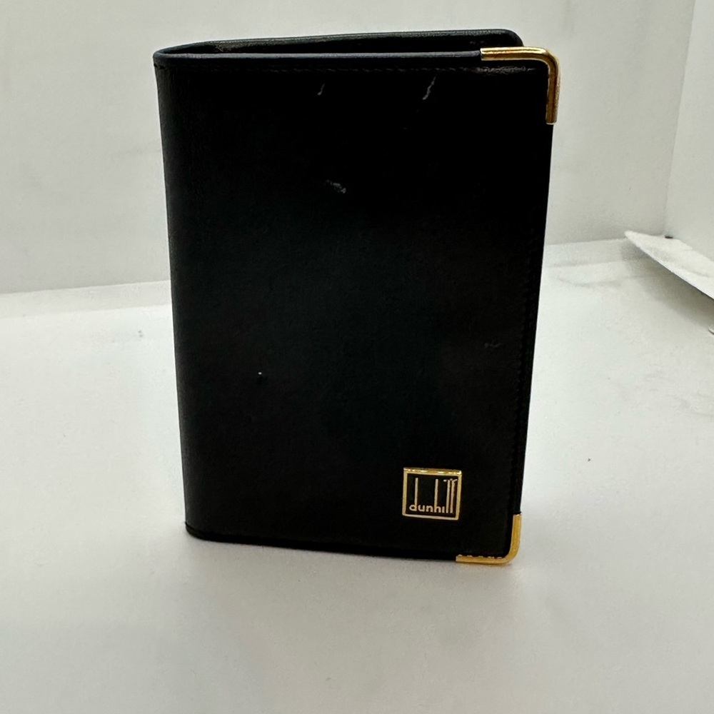 Dunhill Black Wallet Sleek Design Gold Accents